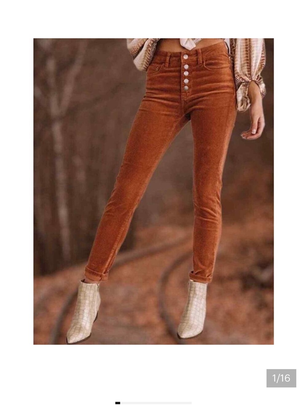 CAbi High-Rise Corduroy Jeans in cognac.